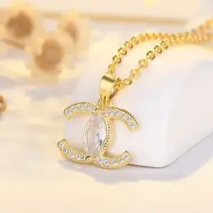 Tl146 Letter Necklace Yellow Gold / Copper-plated gold