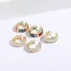 Wholesale 1 Piece Fashion Oval Rectangle Copper Plating Inlay Zircon Open Ring