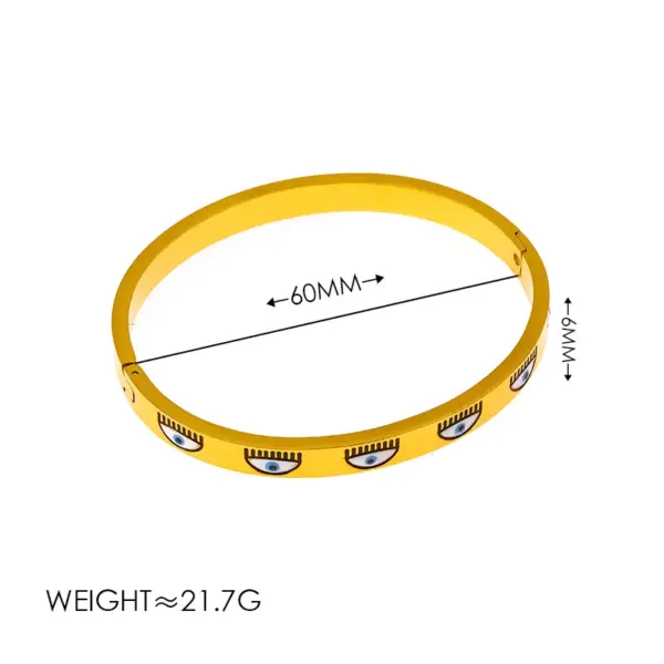 Wholesale Ion Plating (IP) 18K Gold Plated Devil's Eye 304 Stainless Steel Vintage Style Simple Style Classic Style Waterproof Non Tarnish 304 Stainless Steel Bangle