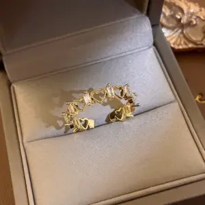 4 Open Ring-Golden Love Heart (Real Gold Plating)