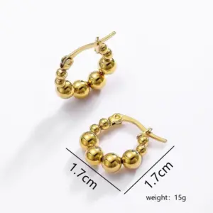 Gold / One Size / Round 4 Beads 1.8cm