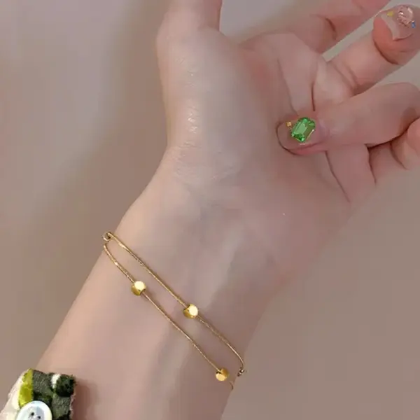 Wholesale PVD Coated 18K Gold Plated Solid Color Stainless Steel Glam Solid Color Waterproof Non Tarnish 304 Stainless Steel Bracelets