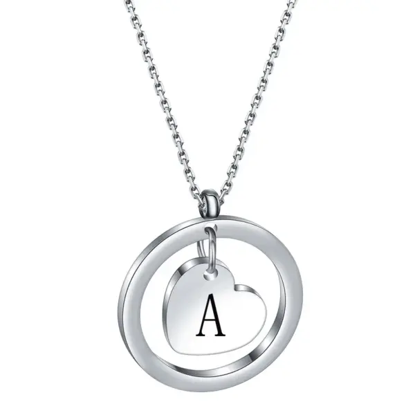 Wholesale Simple Style Letter Stainless Steel Titanium Steel Plating Pendant Necklace