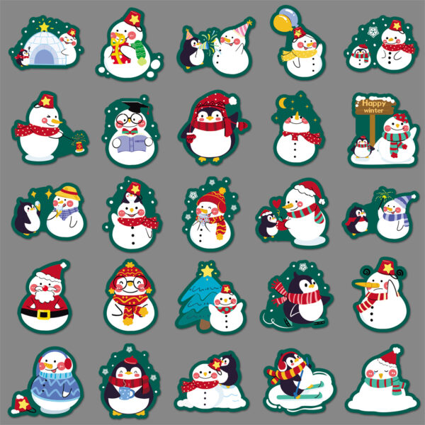 Wholesale 50pcs/pack Snowman Graffiti Stickers