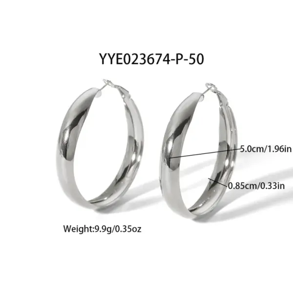 Wholesale PVD Coated Real Gold Plated 18K Gold Round 304 Stainless Steel Classic Style Waterproof Non Tarnish Earrings