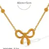 304 Stainless Steel Plastic Bow Knot Electroplating Ion Plating (IP) 18K Gold Plated Imitation Gold Sweet Classic Style Streetwear Waterproof Non Tarnish Jewelry Set