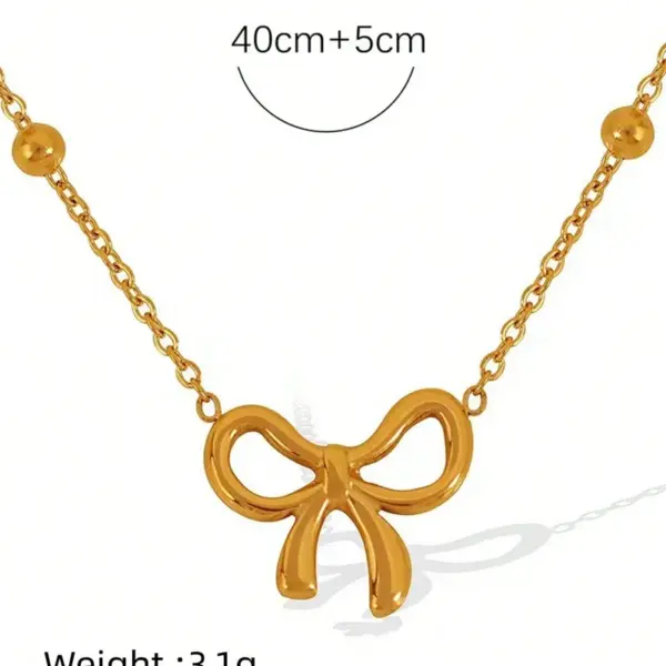 304 Stainless Steel Plastic Bow Knot Electroplating Ion Plating (IP) 18K Gold Plated Imitation Gold Sweet Classic Style Streetwear Waterproof Non Tarnish Jewelry Set