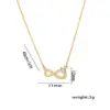 Wholesale Real Gold Plated 316 Stainless Steel PVD Coated Zircon Infinity Waterproof Non Tarnish Elegant Cable Chain Pendant Necklace For Women's