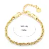 Fashion Geometric Copper 18K Gold Plated Zircon Twisted Rope Chain Bracelets In Bulk