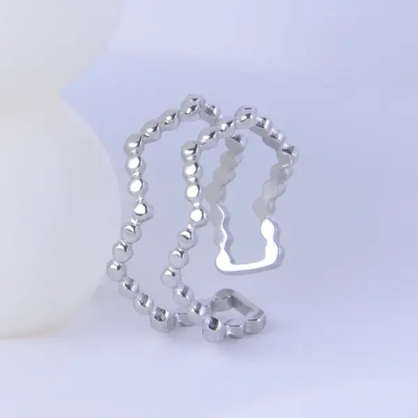 Wholesale Simple Style Geometric Stainless Steel Plating Open Ring