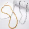 Wholesale Jewelry IG Style Simple Style Solid Color 304 Stainless Steel 18K Gold Plated Plating Stainless Steel Necklaces