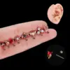 316L Stainless Steel Copper Zircon Ear Cartilage Rings & Studs Heart Shape Waterproof Non Tarnish Surgical Steel