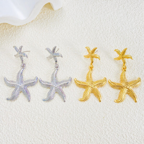 Wholesale Foreign trade summer seaside vacation retro simple ocean earrings European and American ins elegant starfish pendant earrings jewelry