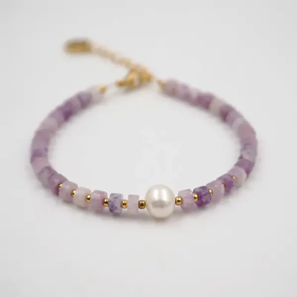 Wholesale Modern Style Classic Style Round Freshwater Pearl Stone Ferroalloy Electroplating Vacuum Plating Gold Plated Colour Bracelets In Bulk