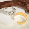 Wholesale PVD Coated Real Gold Plated Solid Color 304 Stainless Steel Retro Simple Style Waterproof Non Tarnish 304 Stainless Steel Bangle