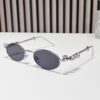 Wholesale New oval metal round sunglasses sunscreen high-level sunglasses women's sweet diamond sunglasses UV protection