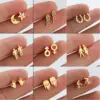 PVD Coated 18K Gold Real Gold Plated Geometric 304 Stainless Steel Simple Style Waterproof Non Tarnish Ear Studs