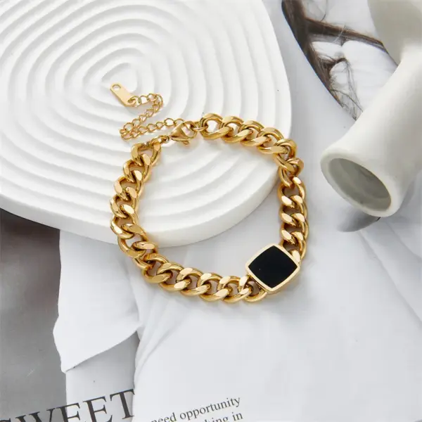 Wholesale Hip-Hop Geometric Stainless Steel No Inlaid Bracelets In Bulk