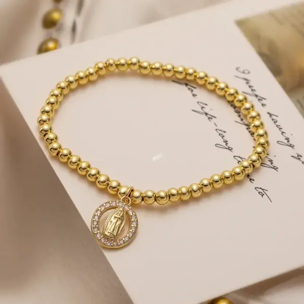 Wholesale Vintage Style Simple Style Cross Copper 18k Gold Plated Zircon Bracelets In Bulk
