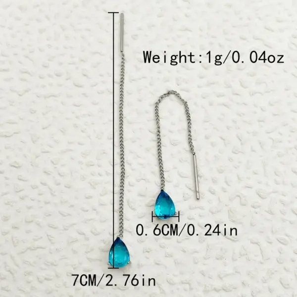 Wholesale 1 Pair Simple Style Roman Style Water Droplets Plating Inlay 304 Stainless Steel Zircon 14K Gold Plated Drop Earrings