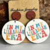 Wholesale Cross-border supply teacher gift school teacher librarian principal eardrops sunflower wooden colorful letters