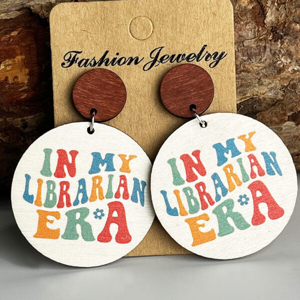 Wholesale Cross-border supply teacher gift school teacher librarian principal eardrops sunflower wooden colorful letters