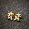 Wholesale PVD Coated 18K Gold Real Gold Plated Animal 304 Stainless Steel Simple Style Waterproof Non Tarnish Ear Studs