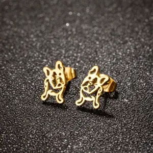 Wholesale PVD Coated 18K Gold Real Gold Plated Animal 304 Stainless Steel Simple Style Waterproof Non Tarnish Ear Studs
