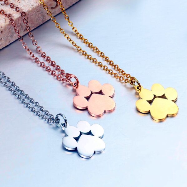 oly-08859a8e83d8a42ba577d8a098997be8 Wholesale Stainless steel pet necklace cat claw dog claw letter necklace cross-border factory Mother's Day chilen's gift free lettering