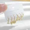 Wholesale Fashion Geometric Copper Earrings Plating Zircon Copper Earrings 3 Pairs