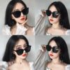oly-088bf6330b0b4aa998af9a14931bf8ac Wholesale Ins Korean Fashion Sunglasses for Men and Women Internet Celebrity Same Style a Anti-Uv Glasses Black Concave Shape Elegant