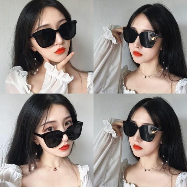 oly-088bf6330b0b4aa998af9a14931bf8ac Wholesale Ins Korean Fashion Sunglasses for Men and Women Internet Celebrity Same Style a Anti-Uv Glasses Black Concave Shape Elegant