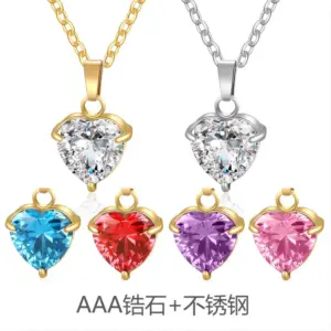 【March】Ocean Blue Zirconia / Gold [Necklace 45+5]