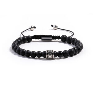 Black matte + volcanic stone bracelet