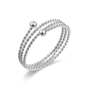 Silver-101--Coil Ring / Adjustable Opening