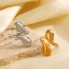 Wholesale Ion Plating (IP) 18K Gold Plated Water Droplets 304 Stainless Steel IG Style Waterproof Non Tarnish Open Rings