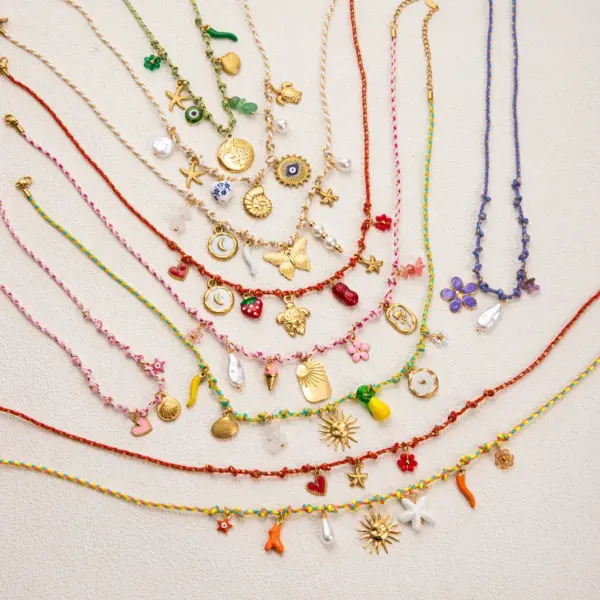 Wholesale Vacuum Plating 18K Gold Plated Starfish Heart Shape Butterfly 304 Stainless Steel Vintage Style Simple Style Chain Lobster Trigger Clasp Closure Multi Charms Necklace