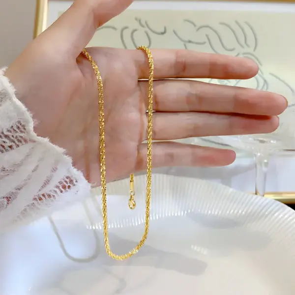 Wholesale Simple Style Solid Color Titanium Steel Plating Necklace