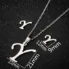 PVD Coated Real Gold Plated Letter Stainless Steel Fashion Simple Style Waterproof Non Tarnish Pendant Necklace Ear Studs