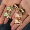 Wholesale Style Women's 316 Stainless Steel Bowknot Flower Colorful Geometric Spiral Pearl Inlaid 18K Gold Plated Vacuum Electroplating Furnace Baking Series Earrings