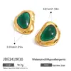 Wholesale 304 Stainless Steel Irregular Ion Plating (IP) Resin 18K Real Gold Plated Real Gold Plated Simple Style Classic Style Waterproof Non Tarnish Ear Studs