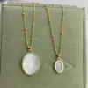 Wholesale Retro Geometric Virgin Mary Copper Inlaid Shell Necklace 1 Piece