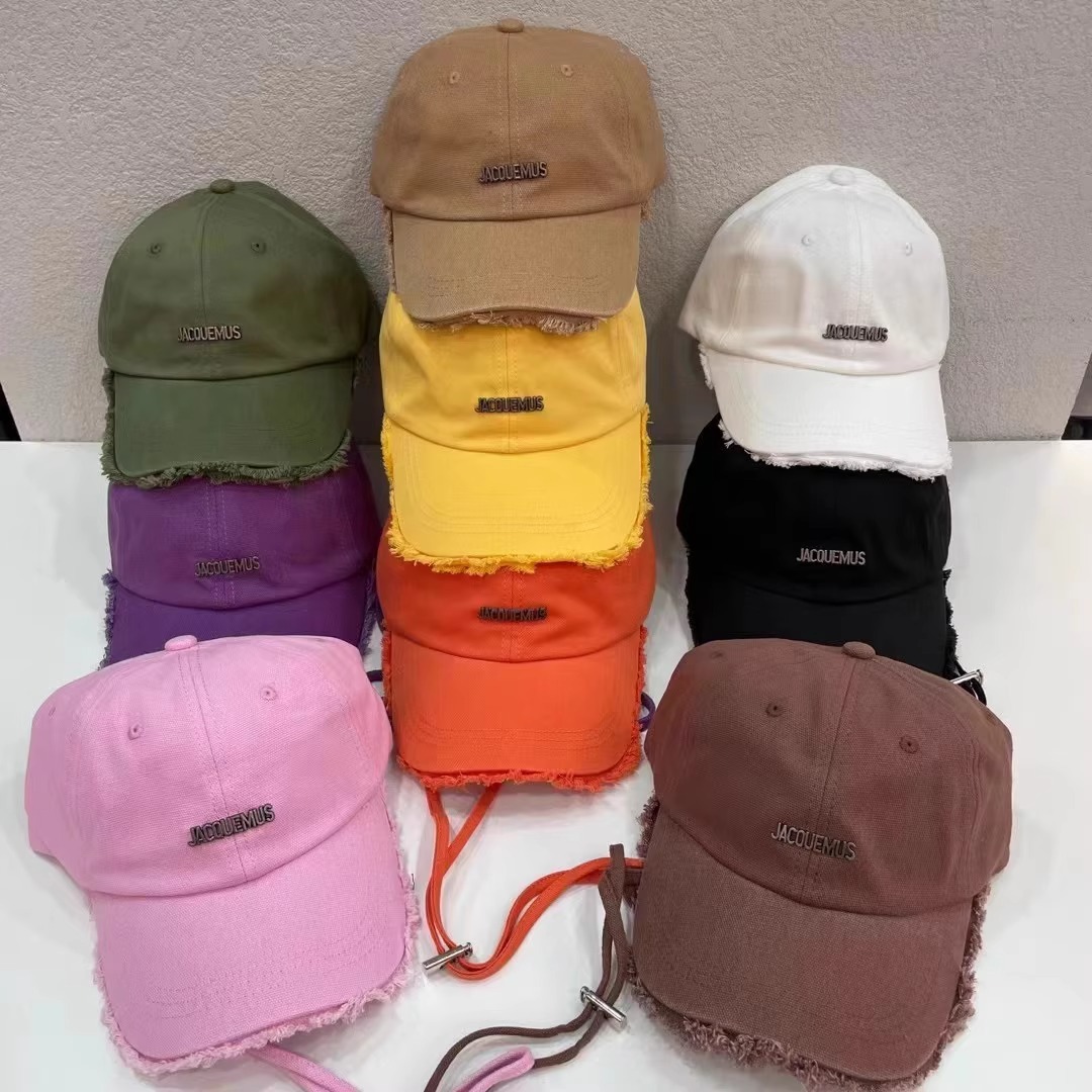 Wholesale 23 New JACQUEMUS baseball cap summer raw edge sling fashion casual sun protection sun shade peaked cap for men and women