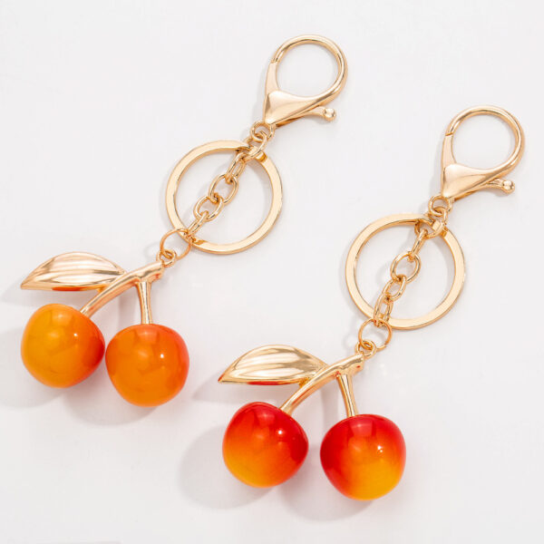 Wholesale Cross-border Explosions Cherry Keychain Women's Bag Hanging Cherry Alloy Keychain Jewelry Accessories Keychain