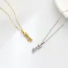 Wholesale Jewelry Fashion Letter 304 Stainless Steel Gold Plated Plating Stainless Steel Necklaces