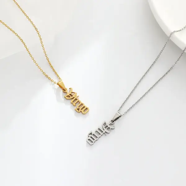 Wholesale Jewelry Fashion Letter 304 Stainless Steel Gold Plated Plating Stainless Steel Necklaces