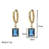Wholesale PVD Coated 18K Gold Real Gold Plated Round Square 304 Stainless Steel Retro Waterproof Non Tarnish Drop Earrings