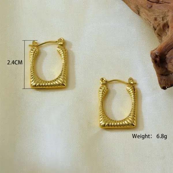 Electroplating Golden Plated Irregular 304 Stainless Steel Elegant Earrings