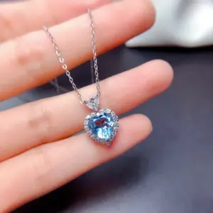 Sea Blue Diamond Pendant [without Chain]]