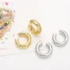 1 Pair Simple Style Round Plating Inlay Copper Zircon 18k Gold Plated Ear Cus